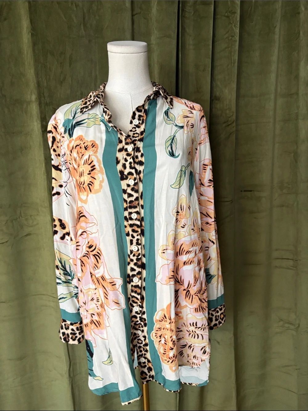 Maaji Leopard Print Shirt - Black, Brown, Cream, S